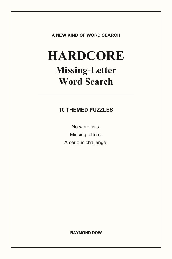 Cover of Hardcore Missing-Letter Word Search